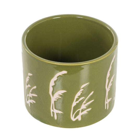 Bloempot groen met roze bloem