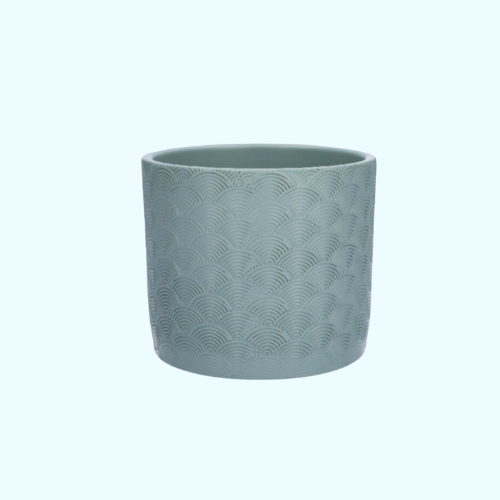 Bloempot blauw/groen