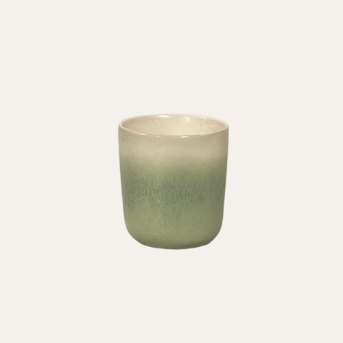 Bloempot mini groen wit