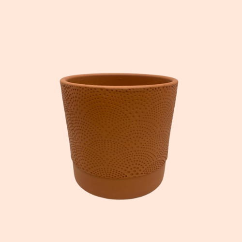 Pot terracotta look met dessin
