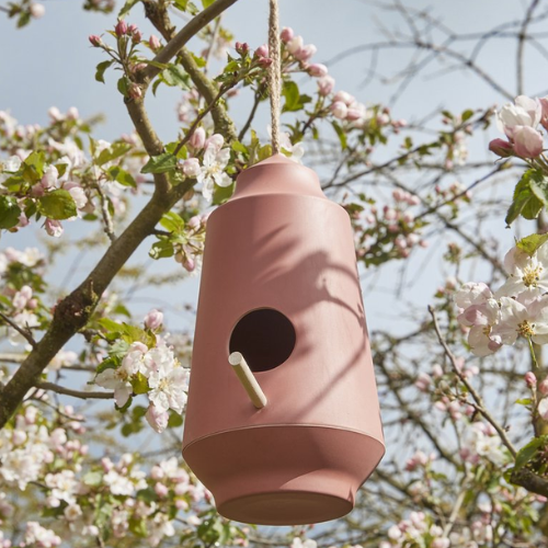 Vogelhuisje roze oranje