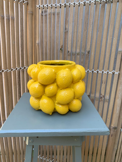 Bloempot Light & Living met citroenen geel