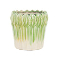 Bloempot groen met wit