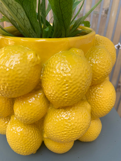 Bloempot Light & Living met citroenen geel