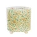 Bloempot groen/geel/creme gemêleerd
