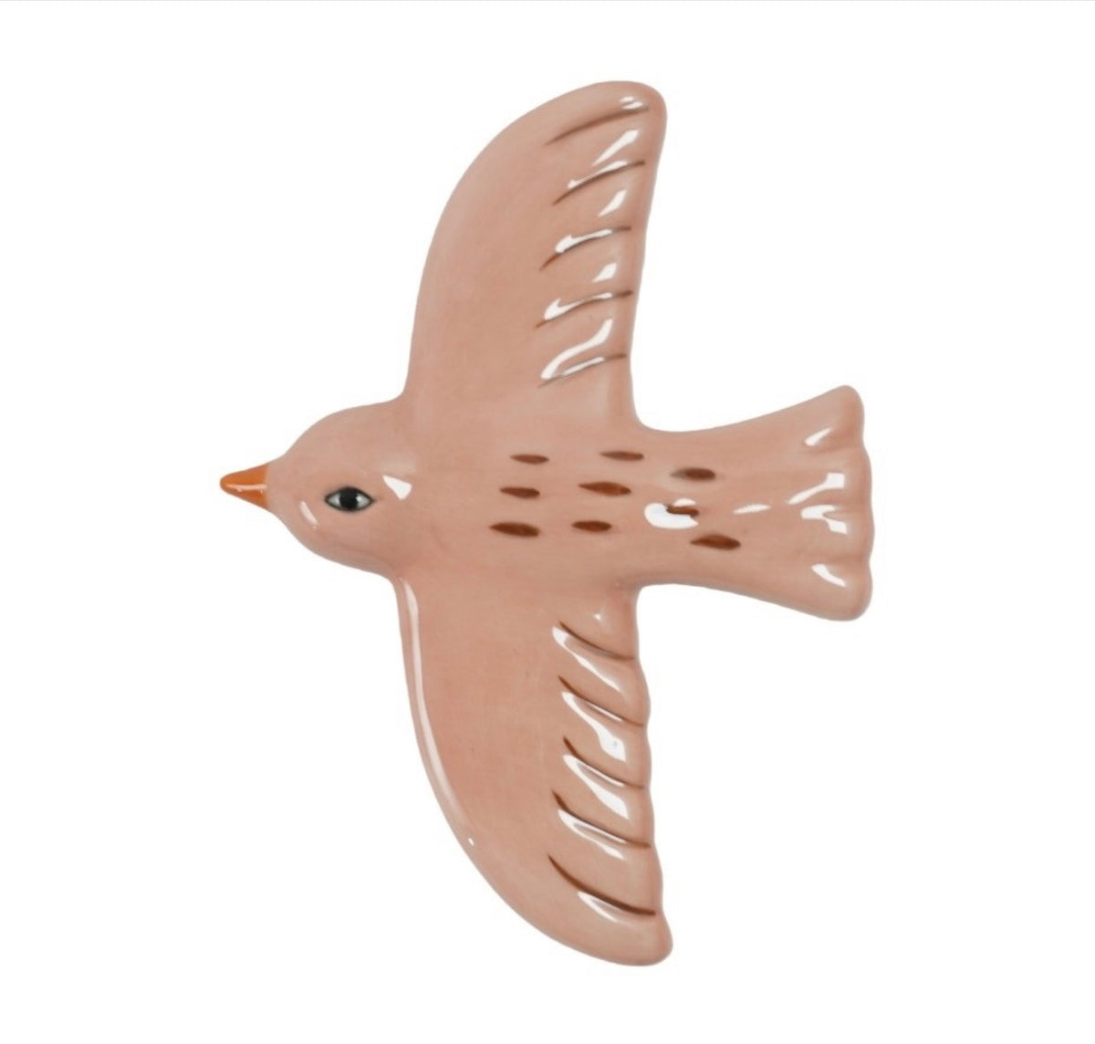 Wand vogel licht terra/zalm