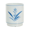 Bloempot wit met blauwe tekening