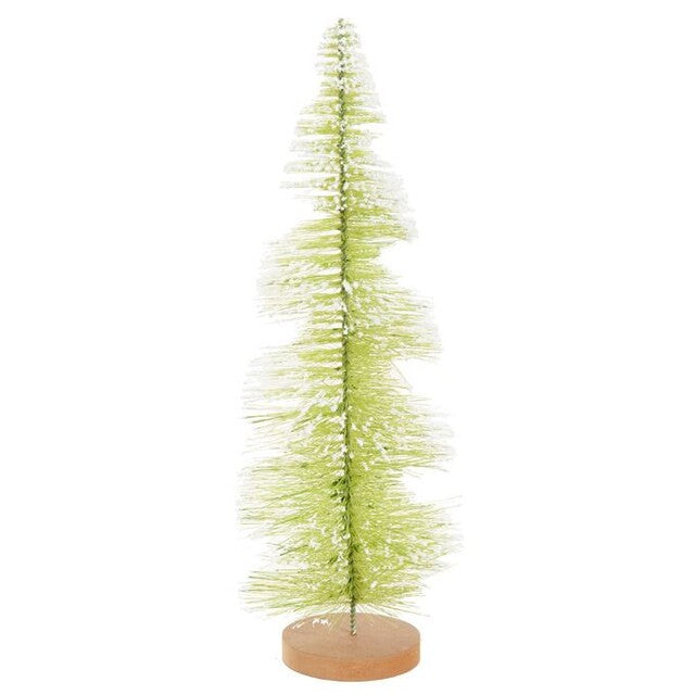 Kerstboom licht groen met sneeuw