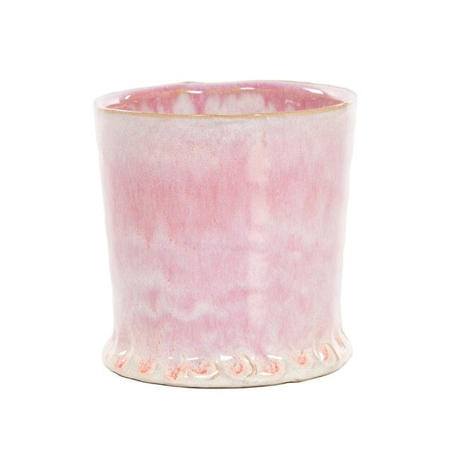 Bloempot roze met randje maat M