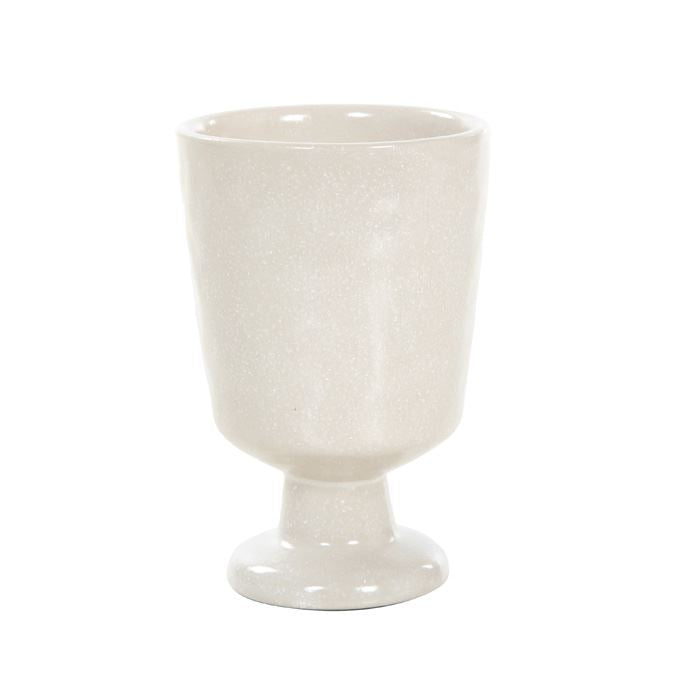 Bloempotje beige op voet