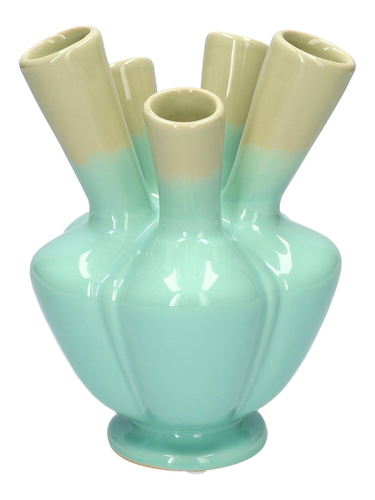 Tulpen vaas licht blauw/groen