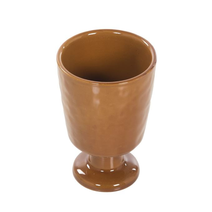 Bloempotje cognac bruin op voet