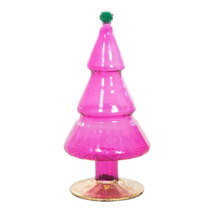 Kerstboom roze glas