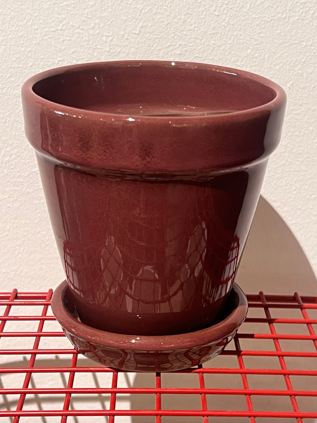 Bloempot purple met vaste schotel