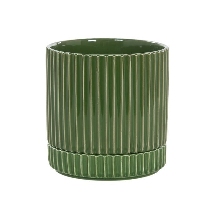 Bloempot groen met losse schotel maat S