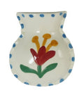 Wandvaasje bloem met blauwe rand