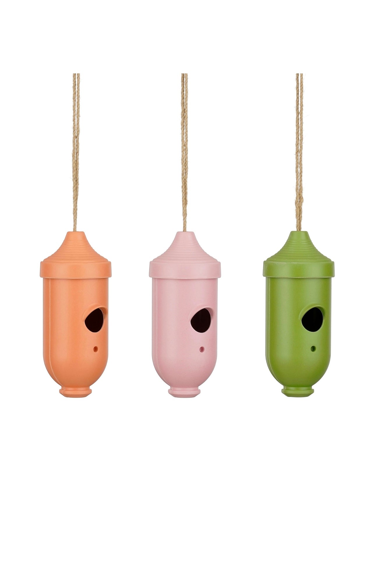 Vogelhuisje oranje, roze of groen