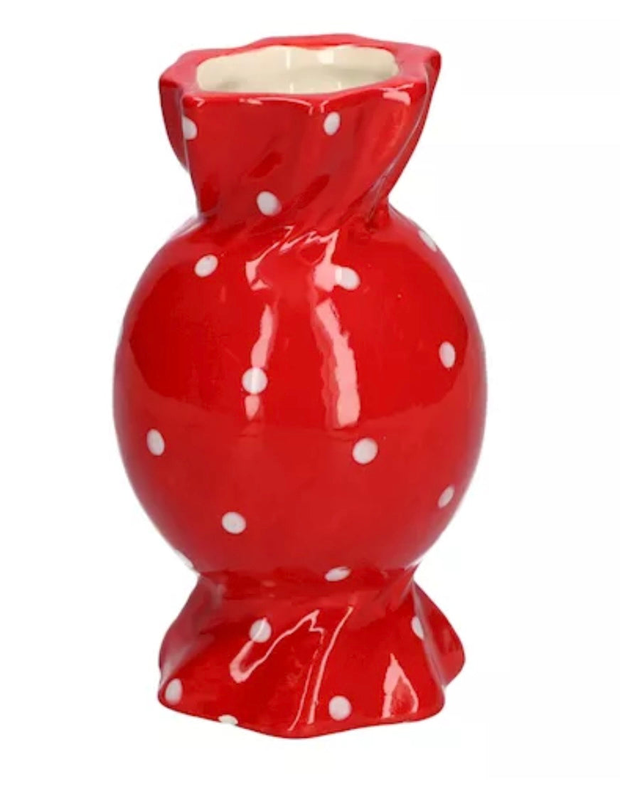 Vaas Candy rood rond met stip