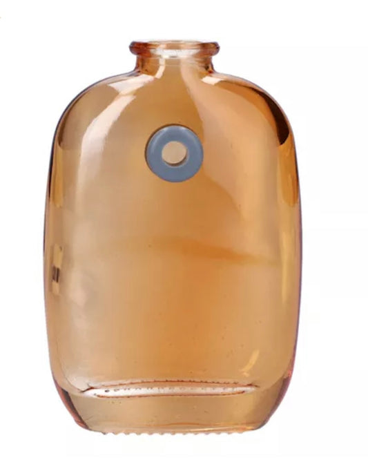 Muurvaasje glas met spijkergaatje, terracotta kleur