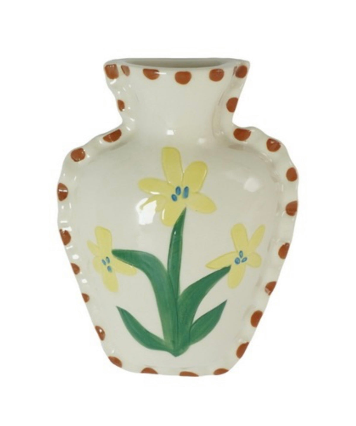 Wandvaasje bloem met  terra rand