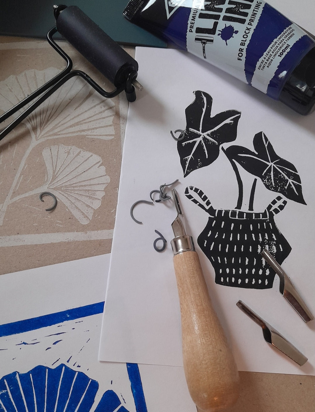 Workshop lino snijden en kaarten bedrukken - ma 2 juni