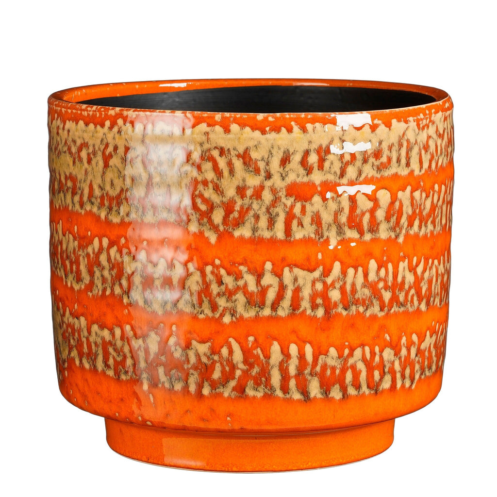 Bloempot oranje/beige