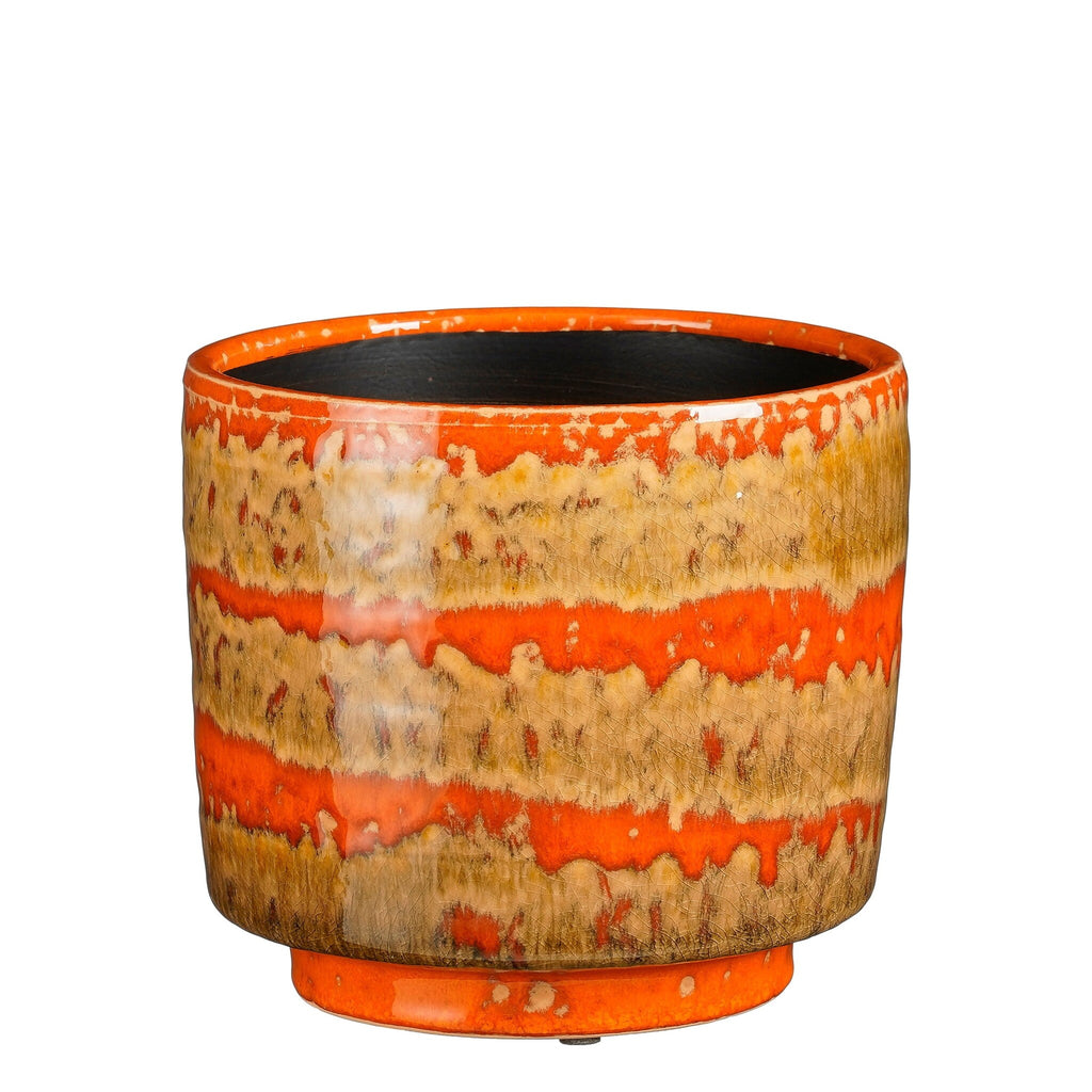 Bloempot oranje/beige