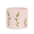 Bloempot roze met groene bloem
