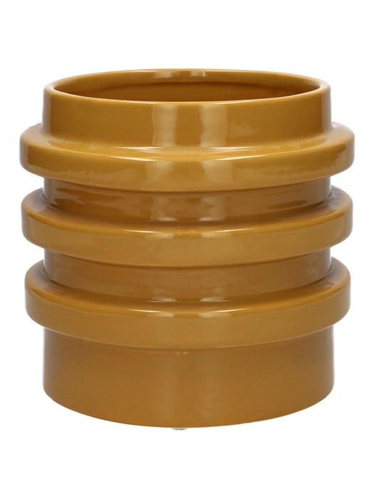 Bloempot okergeel glans