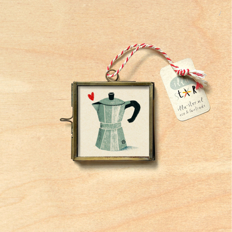 Mini lijstje met print koffiepot Illu-ster