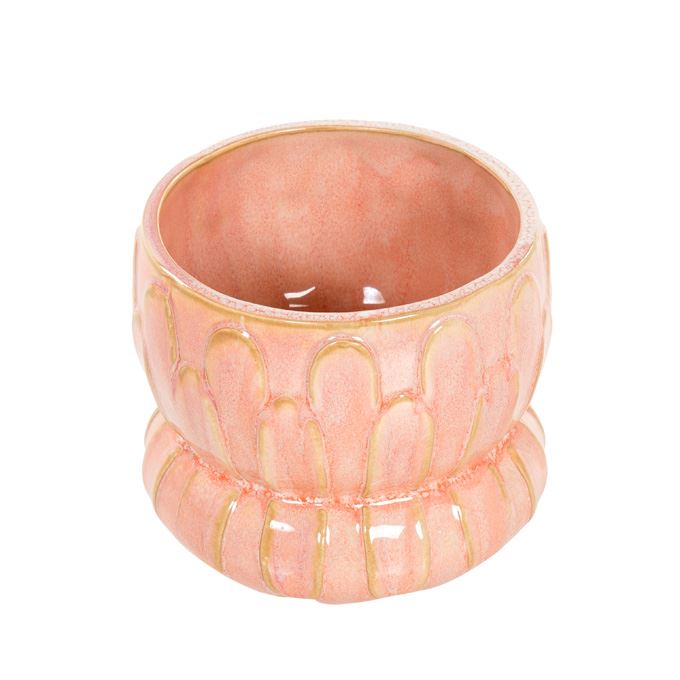 Bloempot roze met motief S