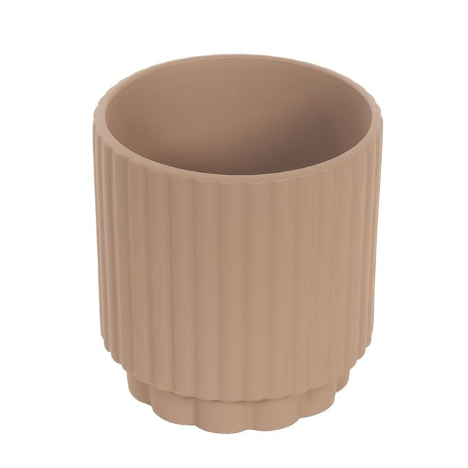 Bloempot ribbel stone grijs bruin