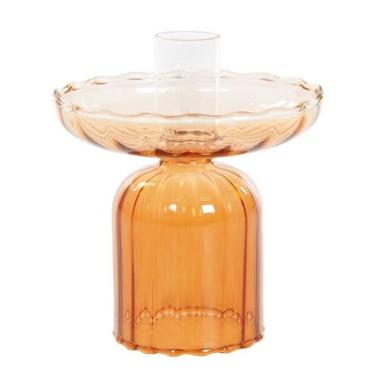 Kaarsenstandaard glas amber