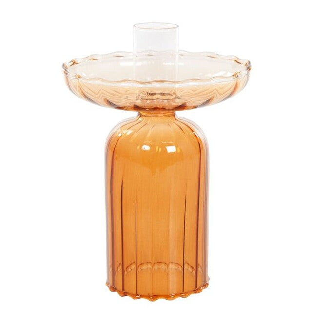 Kaarsenstandaard glas amber