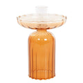 Kaarsenstandaard glas amber