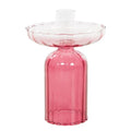 Kaarsenstandaard glas roze