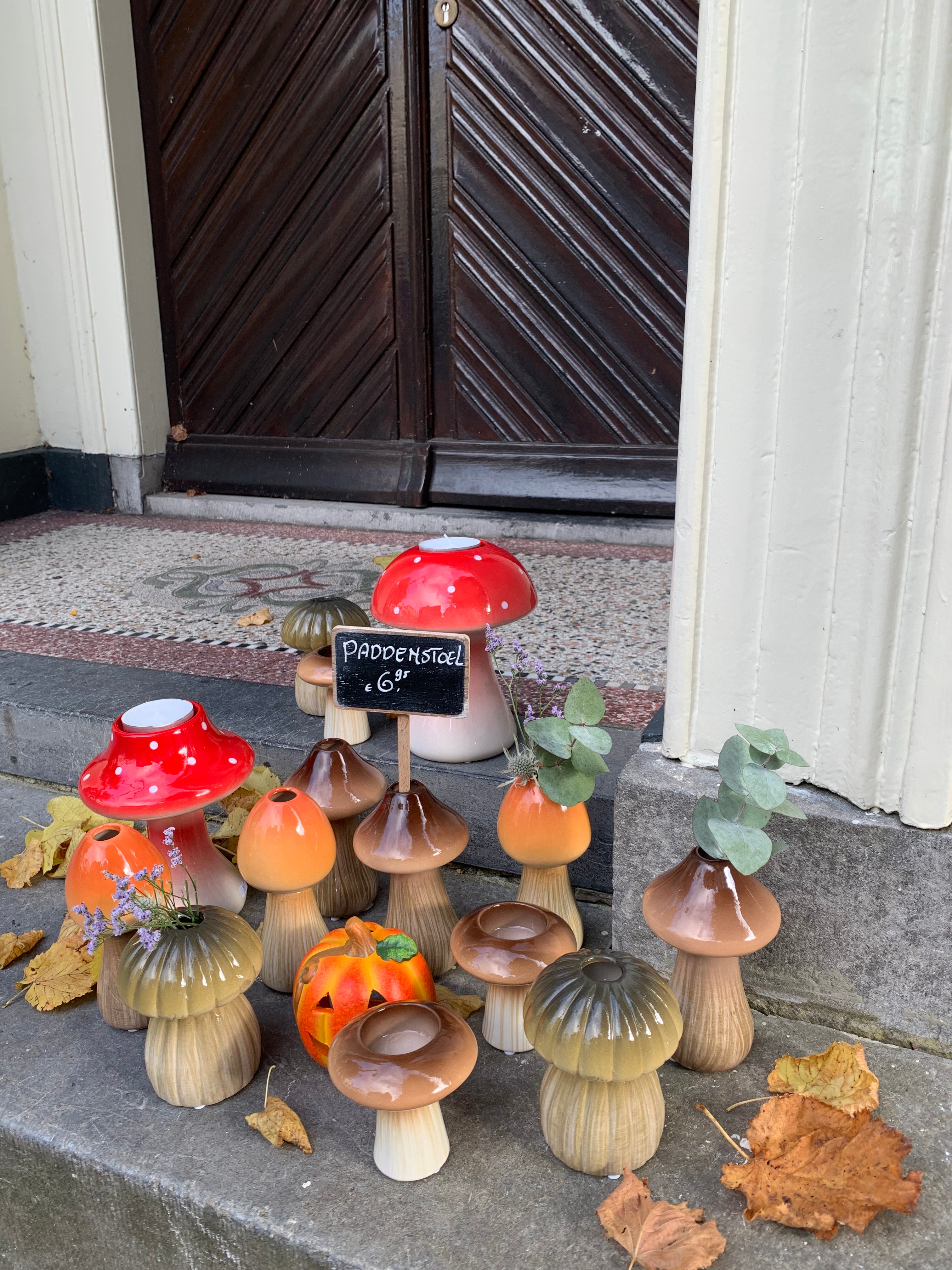 Paddenstoel theelichtje portcini