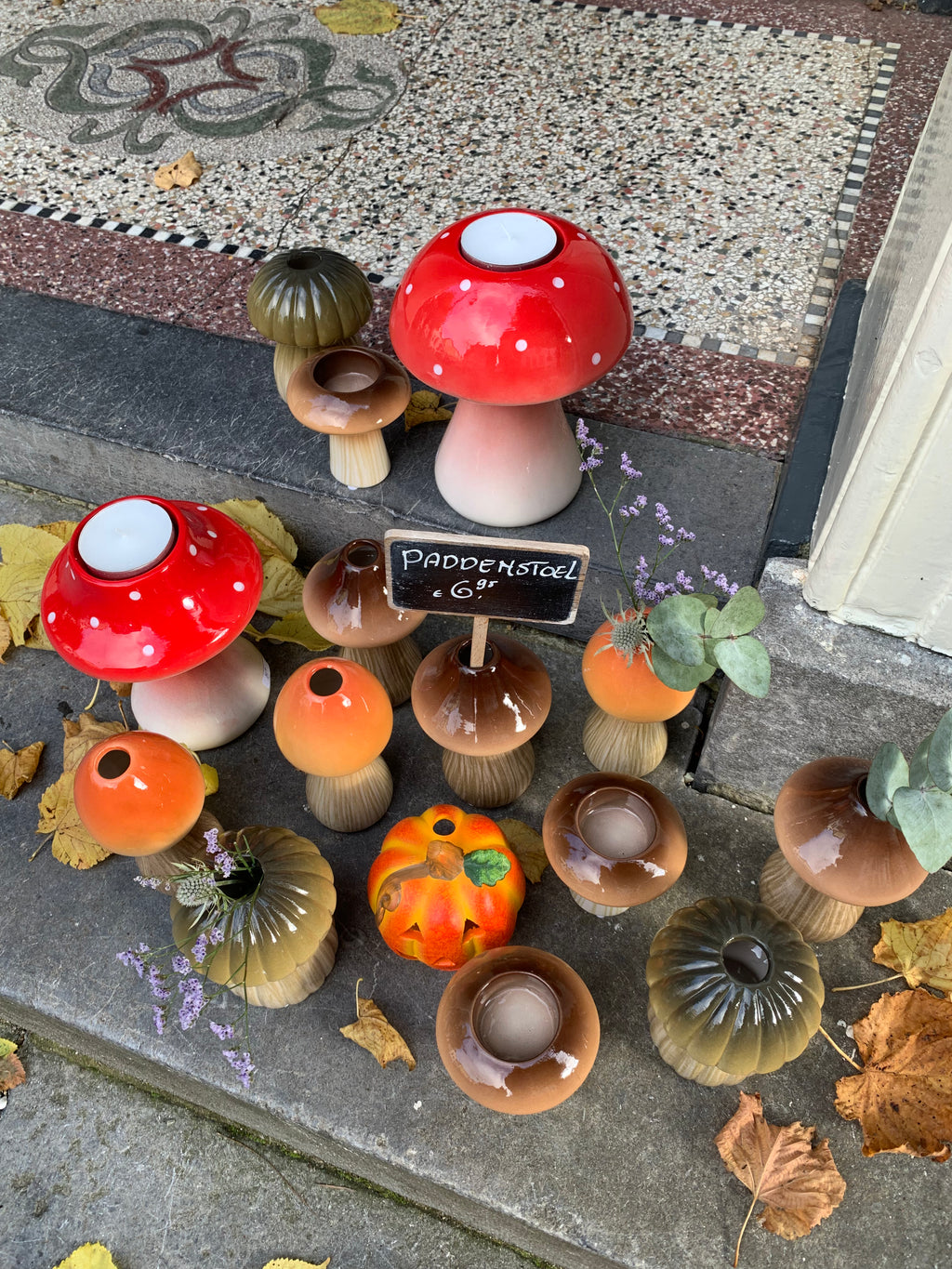 Paddenstoel theelichtje