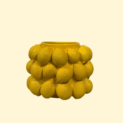 Bloempot Light & Living met citroenen geel