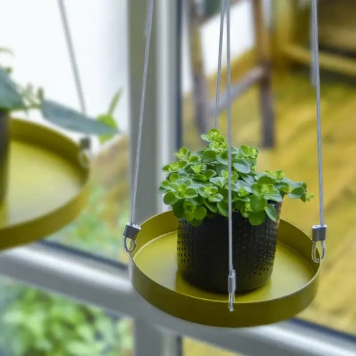 Esschert Design Plantenblad hangend rond S goudkleurig