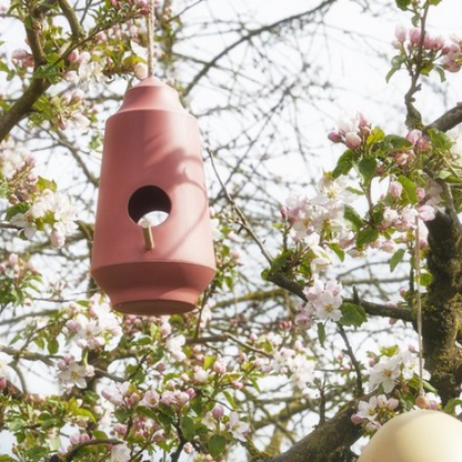 Vogelhuisje roze oranje